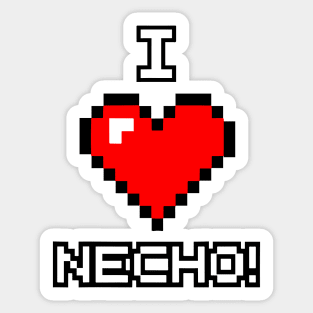 I Love Necho System 8 Bit Heart Sticker